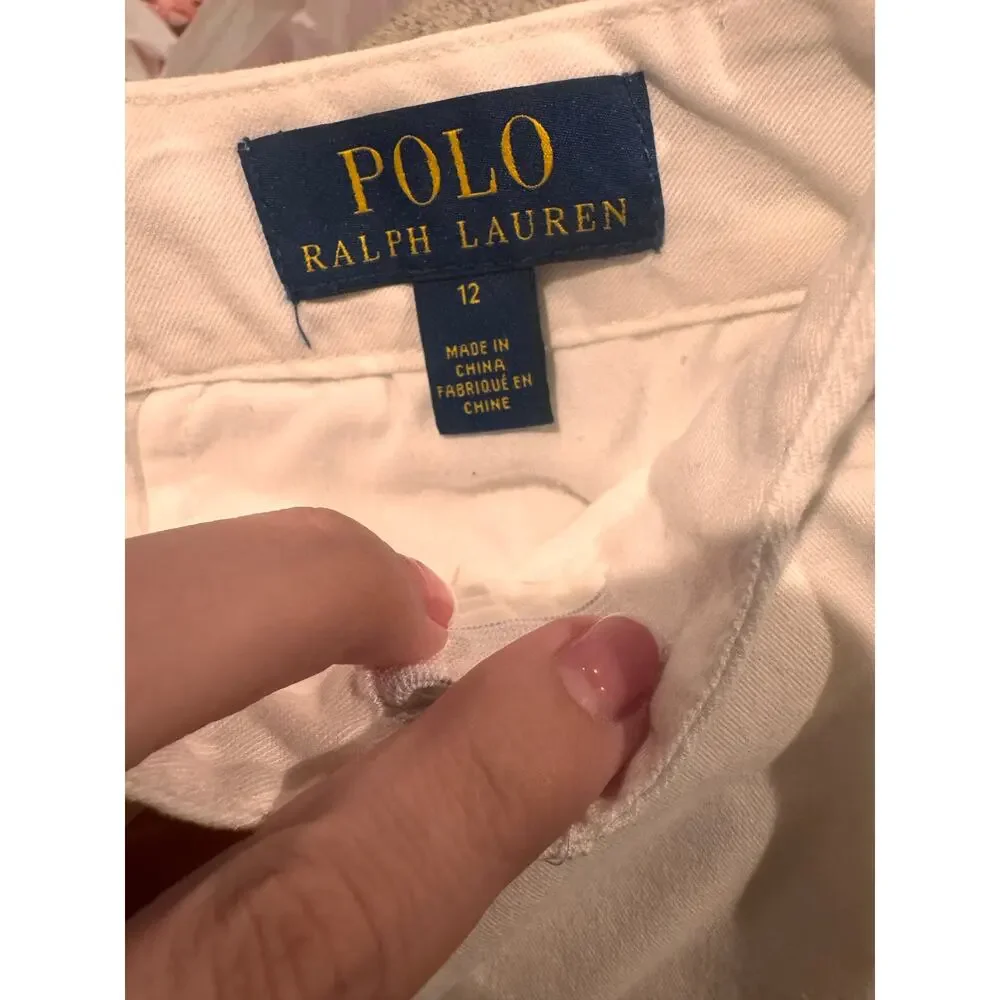 Polo Ralph Lauren Boy's Size 12 Flat Front Chino Shorts White